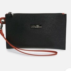 Longchamp Roseau Flat Cosmetic case Wristlet NWOT